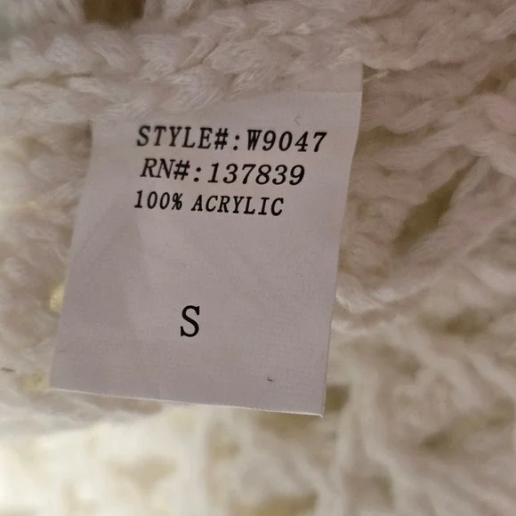 Debut Cream Crochet Granny Square Sweater Long Sleeve Women's Size S - Picture 6 of 9